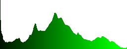 Plastic outdoor slide and toy house in a garden - Histogram - Green color channel