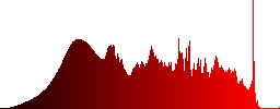 Nice clouds on the blue sky over the mountains - Histogram - Red color channel