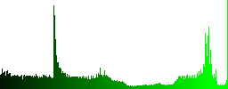 Playlist icons in round glossy buttons with steel frames - Histogram - Green color channel