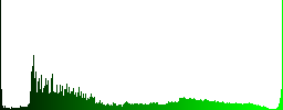 Database timed events white icons on round color glass buttons - Histogram - Green color channel