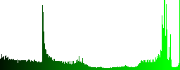 FLC movie format icons in round glossy buttons with steel frames - Histogram - Green color channel