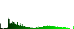Toll discount coupon white icons on round color glass buttons - Histogram - Green color channel