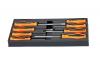 An orange and black eight-piece screwdriver toolkit - Screwdriver kit