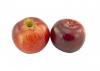 Spotted and spotless - Closeup of two red apples isolated on white background