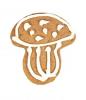 Gingerbread - A piece of mushroom-shaped gingerbread isolated on white background