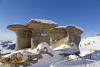 Wind-carved stone mushrooms (2200 metres) in the Southern Carpathians, in Transylvania (nature reserve) - Erosion