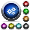 Set of round glossy settings buttons. Arranged layer structure. - Settings button set