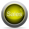 Yellow glossy sales concept button. Arranged layer structure. - Yellow sales concept button