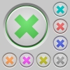 Cancel push buttons - Set of cancel sunk push buttons. Well-organized layer, color swatch and graphic style structure. Easy to recolor.