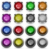 Set of 24 hour support glossy web buttons. Arranged layer structure. - Full day support button set