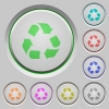 Set of color recycling sunk push buttons. - Recycling push buttons