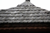 Wooden tiles - A roof covered with wooden tiles