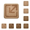 Set of carved wooden Resize element buttons in 8 variations. - Resize element wooden buttons