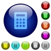 Set of color calculator glass web buttons. - Color calculator glass buttons