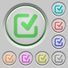 Set of color checkmark sunk push buttons. - Checkmark push buttons