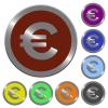 Color euro sign buttons - Set of glossy coin-like color euro sign buttons.