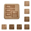 Backup wooden buttons - Set of carved wooden backup buttons in 8 variations.