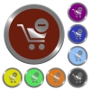 Color remove from cart buttons - Set of color glossy coin-like remove from cart buttons.