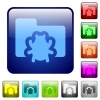 Set of bug folder color glass rounded square buttons - Color bug folder square buttons