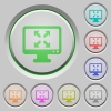 Set of color Fullscreen view sunk push buttons. - Fullscreen view push buttons