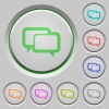 Set of color Chat bubbles sunk push buttons. - Chat bubbles push buttons