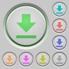 Download push buttons - Set of color download sunk push buttons.