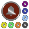 Color bell buttons - Set of color glossy coin-like bell buttons.