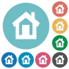 Flat home icons - Flat home icon set on round color background.