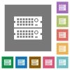 Rack servers flat icon set on color square background. - Rack servers square flat icons