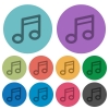 Color music flat icons - Color music flat icon set on round background.