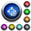 Set of round glossy size settings buttons. Arranged layer structure. - Size settings button set