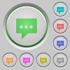 Set of color Working chat sunk push buttons. - Working chat push buttons