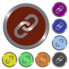 Set of color glossy coin-like link buttons. - Color link buttons