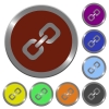 Set of color glossy coin-like link buttons. - Color link buttons