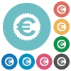 Flat euro sticker icons - Flat euro sticker icon set on round color background.