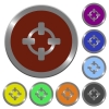 Set of color glossy coin-like target buttons. - Color target buttons