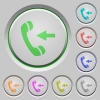 Set of color Incoming call sunk push buttons. - Incoming call push buttons