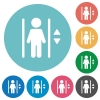 Flat elevator icons - Flat elevator icon set on round color background.