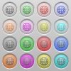 Set of globe plastic sunk spherical buttons. - Globe plastic sunk buttons