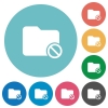 Flat disabled folder icons - Flat disabled folder icon set on round color background.