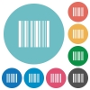 Flat barcode icons - Flat barcode icon set on round color background.