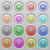 Set of Bitcoin casino chip plastic sunk spherical buttons. - Bitcoin casino chip plastic sunk buttons
