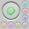 Set of color International call sunk push buttons. - International call push buttons