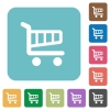 Flat shopping cart icons - Flat shopping cart icons on rounded square color backgrounds.
