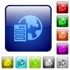 Set of color web hosting glass web buttons. - Color web hosting glass buttons