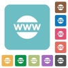 Flat web domain icons on rounded square color backgrounds. - Flat web domain icons