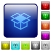 Set of open box color glass rounded square buttons - Color open box square buttons