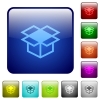 Color open box square buttons - Set of open box color glass rounded square buttons