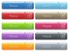 Set of resize glossy color captioned menu buttons with embossed icons - Resize captioned menu button set