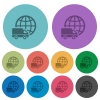 Color international transport flat icon set on round background. - Color international transport flat icons